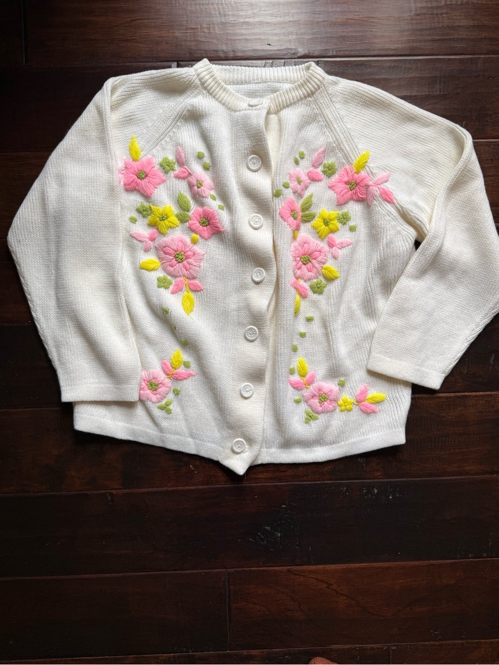 Vintage Hand Embroidered Floral Cardigan